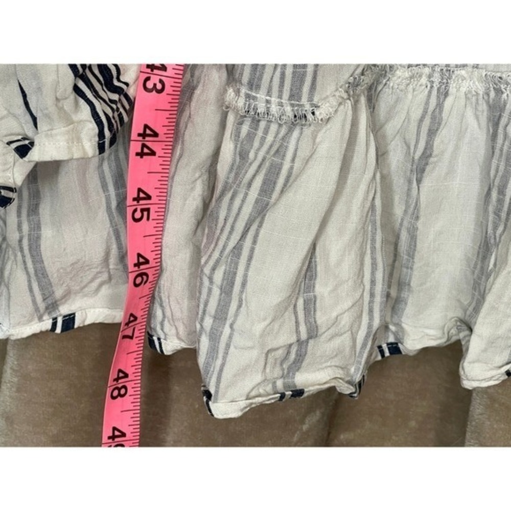 Böhme Striped Midi Dress Ruffle Hem Sleeveless Casual Summer Size S Blue White - Picture 6 of 10